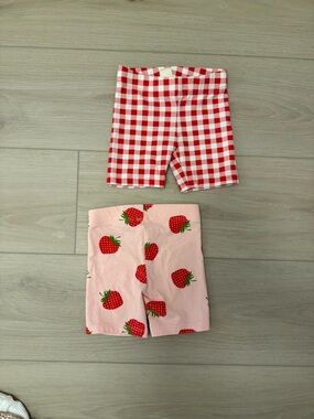 Tucker + Tate Red and Pink Gingham & Strawberry Print Shorts